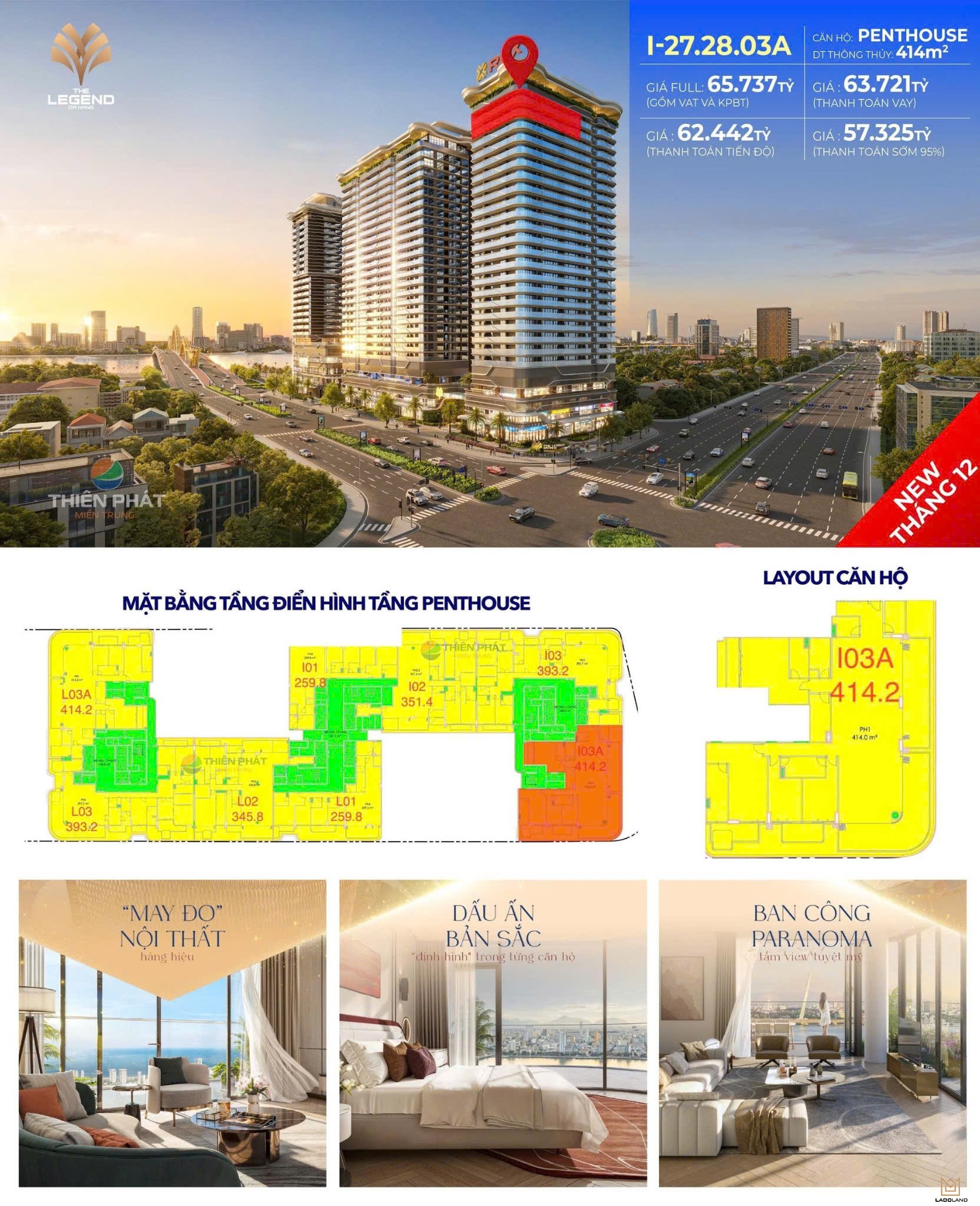 Sở hữu ngay PENTHOUSE THE LEGEND view sông Hàn - View biển. ĐÀ NẴNG Vị trí cực k